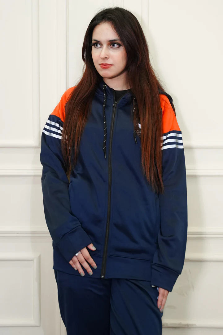 Navy Blue Stripes Tracksuit